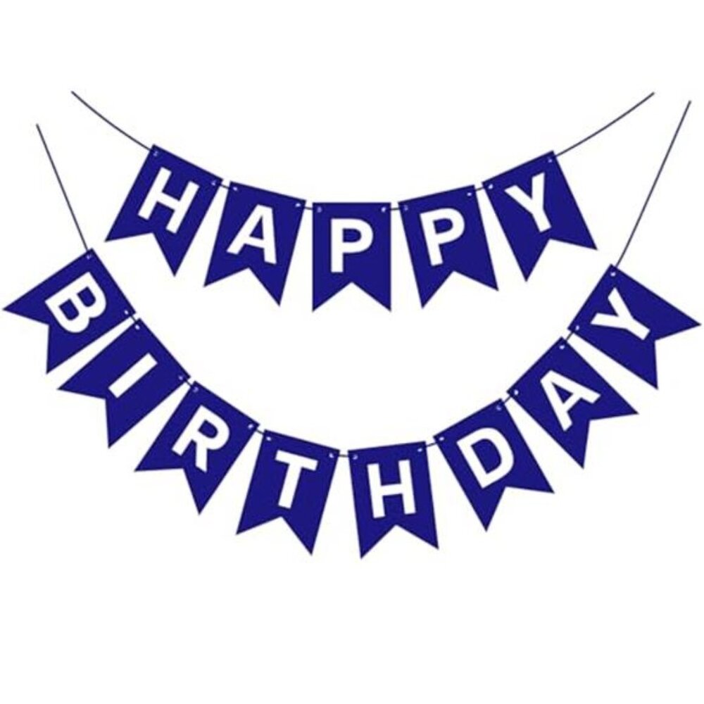 Navy Blue Happy Birthday Banner Party Decorations for Women Men Girls Boys Kids